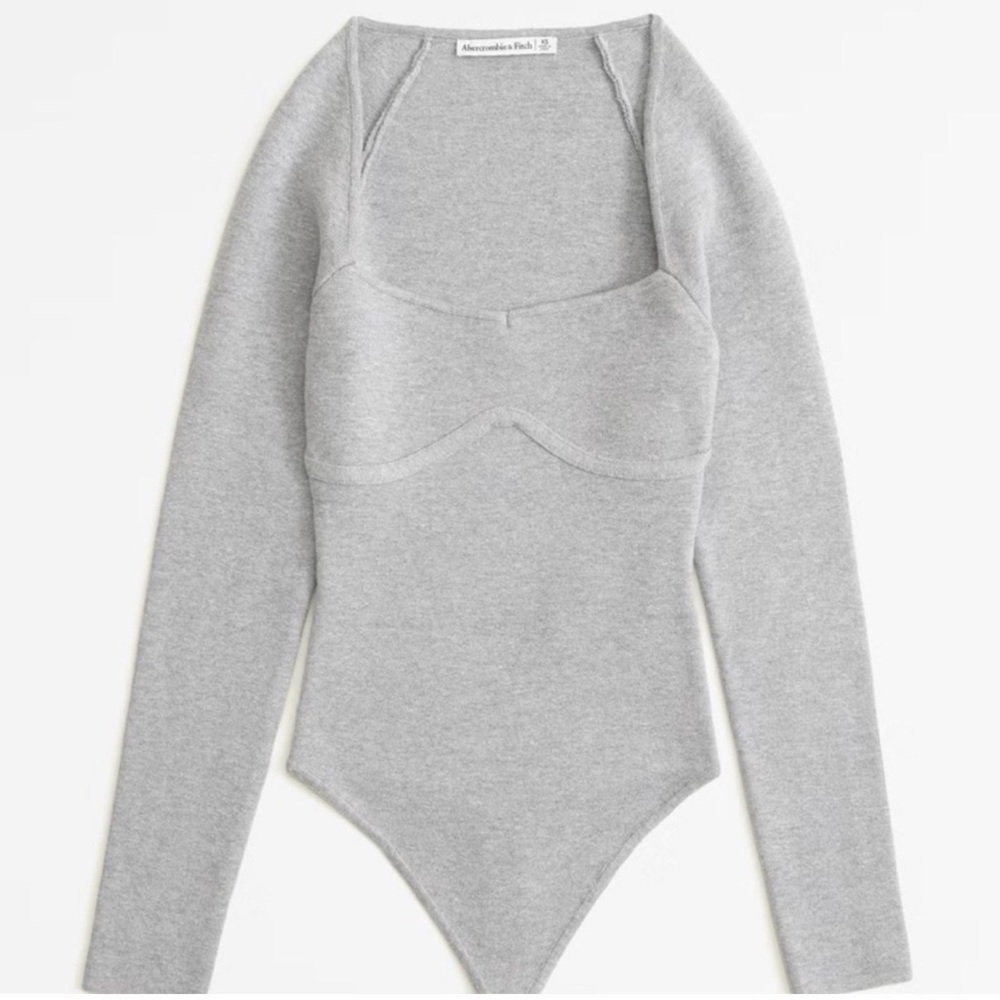 Abercrombie & Fitch Gray Long Sleeve Bodysuit